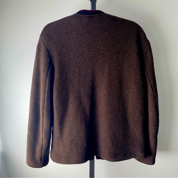 Vintage McGregor 100% Wool Knit Zip Up Coat Jacket Brown Grandpa Mens Size 42 - Picture 2 of 9